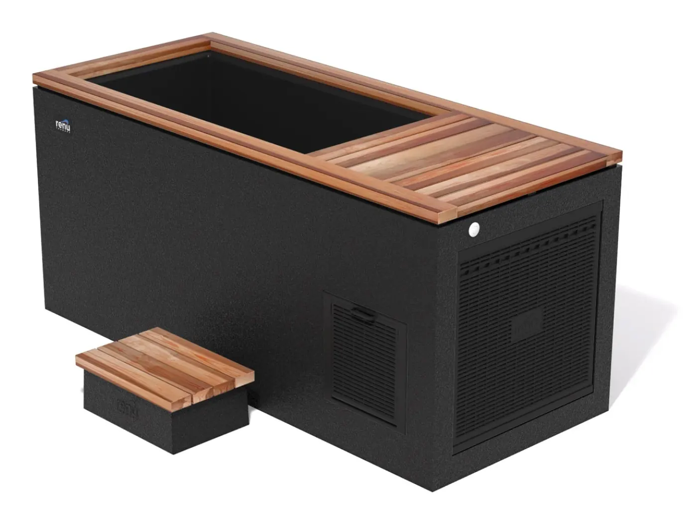 Renu Therapy Siberian Pro in black with a California Redwood top, maker's render.